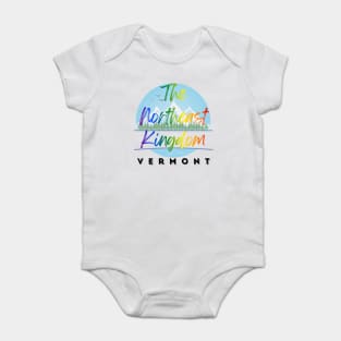 Northeast Kingdom Vermont Pride - Colorful LGBTQ+ Mountain Landscape Illustration Baby Bodysuit
